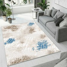Colorix Carpet Dijital Baskı Dekoratif Kaymaz Taban Antibakteriyel Yıkanabilir Halı NO:2525