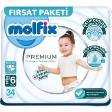NessiWorld Premium Bebek Bezi Fırsat Paketi 6 Beden 15+ kg 34 Adet
