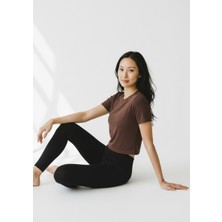 Minosora Basic Likralı Penye Ribana Crop T-Shirt