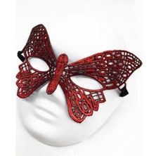 EkoAlışverişDünyam Kırmızı Dantel Masquerade Maskesi 7 No (5510)