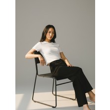 Minosora Basic Likralı Penye Ribana Crop T-Shirt