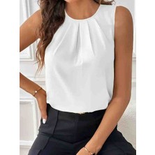 Hyem Kadın Sıfır Kol Bisiklet Yaka Önden Pileli Ithal Krep Bluz￼kadın Sıfır Kol Bisiklet Yaka Önden Pileli Ithal Krep Bluz￼kadın Sıfır Kol Bisiklet Yaka Önden Pileli Ithal Krep Bluz