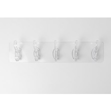 As Reyon 5'li Şeffaf Kendinden Yapışkanlı Çok Amaçlı Duvar Askılık