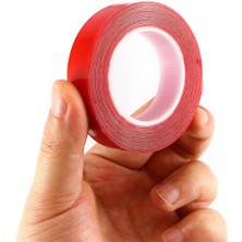 EkoAlışverişDünyam 2 Metre Güçlü Yapışkanlı Çift Taraflı Slikon Pratik Şeffaf Bant (5510)
