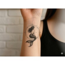Tasarım  Geçici Deniz Kızı Figürlü Mini Dövme Tattoo 6X10 cm