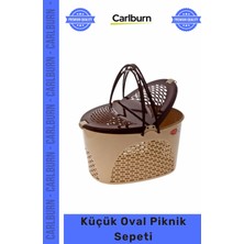 Carlburn Özel Üretim Kaliteli Plastik Dayanıklı Ergonomik Şık Taşınabilir Pratik Küçük Oval Piknik Sepeti