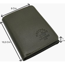 Westpolo Hakiki Deri Kağıt Para ve Kart Bölmeli Unisex Cüzdan - Yeşil