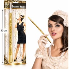 EkoAlışverişDünyam 30 cm Altın Gold Payetli Sigara Tutacağı – 1920’LER Gatsby Parti Aksesuarı