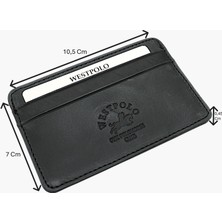 Westpolo Eskitme Hakiki Deri Unisex Ince Kartlık - Antrasit