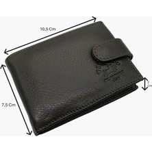 Westpolo Hakiki Deri Bol Şeffaf Kart Bölmeli Patlı Unisex Kartlık - Haki