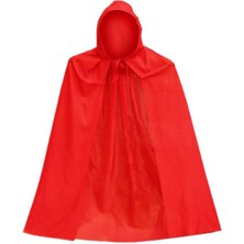 Parti Cadılar Bayramı Halloween Kapişonlu Kırmızı Pelerin 90 cm