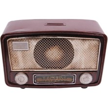 Dekoratif Metal Radyo Kumbaralı Vintage Hediyelik
