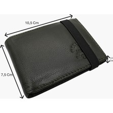 Westpolo Hakiki Deri Kağıt Para ve Bol Şeffaf Kart Bölmeli Lastikli Unisex Kartlık - Haki