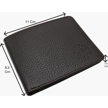 Westpolo Hakiki Deri Kağıt Para ve Kart Bölmeli Unisex Cüzdan - Kahverengi
