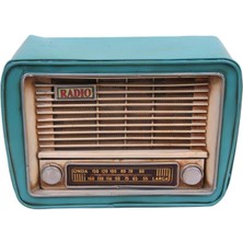 Dekoratif Metal Radyo Kumbaralı Vintage Hediyelik