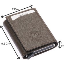 Westpolo Hakiki Deri Unisex Mekanizmalı Cüzdan – 8 Kartlık - Kum