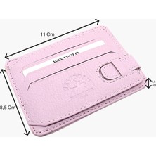 Westpolo Hakiki Deri Kuşaklı Unisex Kartlık - Açık Lavanta Pembesi