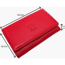 Westpolo Tasha Kağıt Para ve Bol Kart Bölmeli Hakiki Deri Telefon Bölmeli Kadın Cüzdanı - Nar Çiçeği