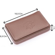 Westpolo Hakiki Deri Unisex Tek Bölmeli Kartlık - Pudra