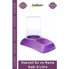Carlburn Özel Üretim Dayanıklı Kaliteli Sert Plastik Büyük Boy Kedi Köpek Otomatik Hazneli Su Mama Kabı 3 Lt