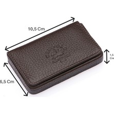 Westpolo Hakiki Deri Unisex Tek Bölmeli Kartlık - Kahverengi