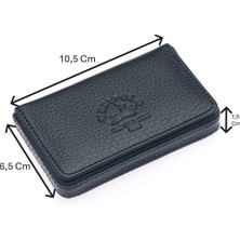 Westpolo Hakiki Deri Unisex Tek Bölmeli Kartlık - Lacivert-Kırmızı