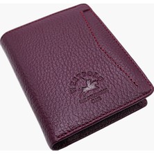 Westpolo Darius Bol Şeffaf Kartlık Bölmeli Unisex Hakiki Deri Cüzdan Kartlık - Mor