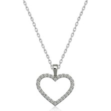 925 Ayar Gümüş Kalp Bayan Gümüş Kolye