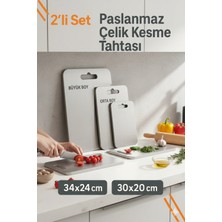 Mtemin 2 'li Set Paslanmaz Çelik Kesme Özel Yapım Yüzey Üst Düzey Kalite