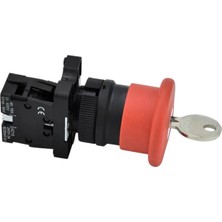 Gwest Bz - 01ZA 40MM Kalıcı Anahtarlı Mantar Buton 1nc Kırmızı 10 Adet