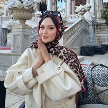 Yeni Sezon Leopar Desen Vual Ipek Şal Premium Fular Silk Scarfs Shawl Hijab
