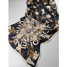 Yeni Sezon Çiçek Desen Ekose Zincir Vual Ipek Şal Premium