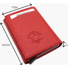 Westpolo Hakiki Deri Unisex Mekanizmalı Cüzdan – 8 Kartlık - Gül Kurusu