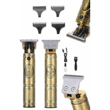 TE Dükkan Buğz Tıraş Makinesi Şarjlı Çizik Tıraş Paslanmaz Çelik Bıçaklı 4 Taraklı - Buğz