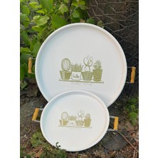 EkoAlışverişDünyam Ikili Yuvarlak Sunum Tepsisi Seti