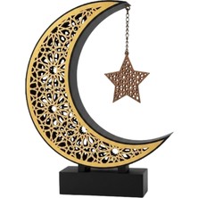 Alvo Store Buğz 3D Hilal Yıldız Dekor 23X23 cm Ramazan Özel Masa Üstü Süs - Buğz