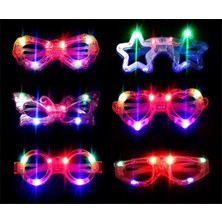 EkoAlışverişDünyam LED Işıklı Yanar Söner Parti Gözlüğü Seti 6 Adet