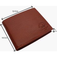 Westpolo Hakiki Deri Kağıt Para, Bozuk Para ve Bol Kart Bölmeli Erkek Cüzdan - Taba