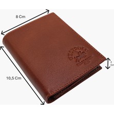 Westpolo Fermuarlı ve Bol Kart Bölmeli Hakiki Deri Erkek Cüzdanı - Taba