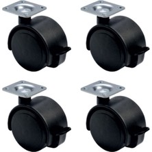 EkoAlışverişDünyam Büyük Plastik Tablalı Frenli - 50MM HKS128 - 4 Adet