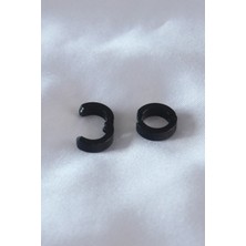 Alvo Store Buğz Çelik Siyah Renk Sıkıştırmalı Erkek Küpe - Buğz