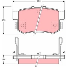 TRW Arka Balata Cıvıc 1.8 İ-Vtec 12 > Accord 2.0İ 98-03 Accord 2.0 2.2.4 2.03 > Integra 1.8 97-10/01 43022SV4G22-43022SV4G20-43022SV4E50