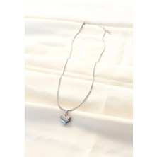 Alvo Store Buğz 316L Çelik Gümüş Renk Kalp Kolye - Buğz