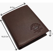 Westpolo Chace Hakiki Deri Kağıt Para ve Bozuk Para Bölmeli Küçük Erkek Cüzdanı - Kahverengi