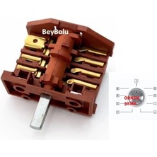 FullYedek B66-SF2 Ddt Model 8 Konumlu Fırın Anahtarı , Kumtel  0+8 Proğram Fırın Komütatör Şalteri