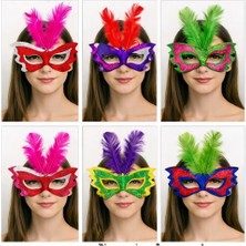 Nuvigo Tüylü Renkli Karton Parti Maskesi - 6 Renk