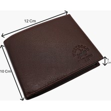 Westpolo Hakiki Deri Kağıt Para, Bozuk Para ve Bol Kart Bölmeli Erkek Cüzdan - Kahverengi