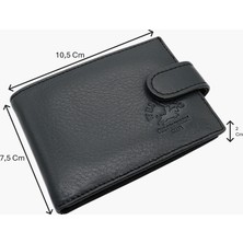 Westpolo Hakiki Deri Bol Şeffaf Kart Bölmeli Patlı Unisex Kartlık - Gri