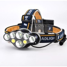 Güçlü USB Şarj Edilebilir Profesyonel 8 Modlu 6000 Lümen 8 LED Su Geçirmez Kafa Lambası