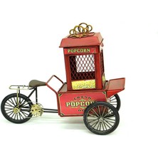 Dekoratif Metal Patlamış Mısır Arabası Biblo Ev Ofis Hediyelik